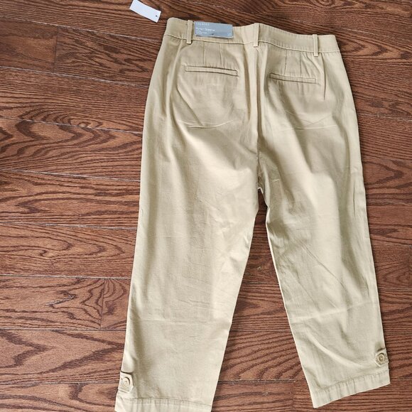 NWT Talbots Perfect Skimmer Slim Leg Pedal Pusher Pants Size 10 in Tan cotton - Picture 4 of 14